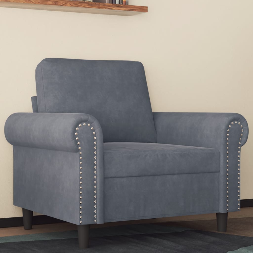60 cm dark green velvet armchair