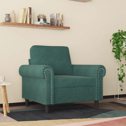 60 cm dark green velvet armchair