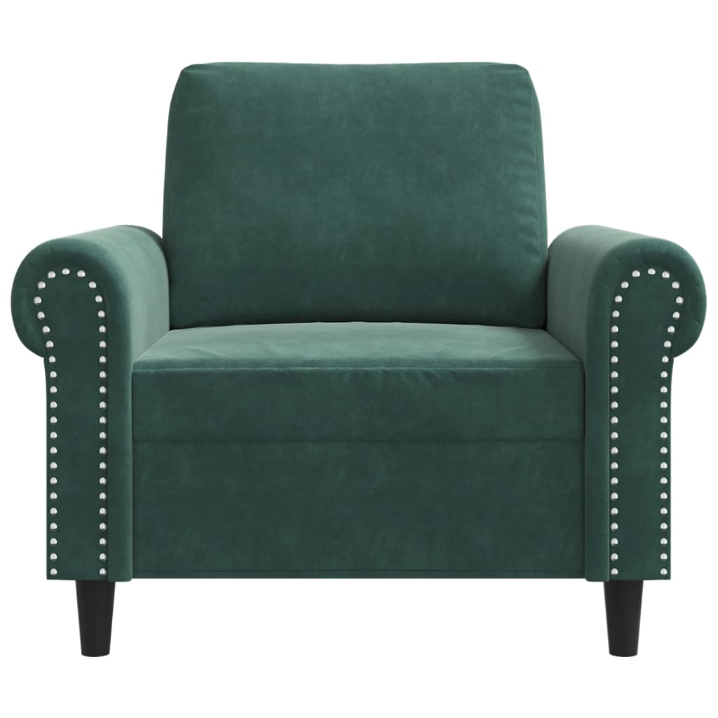 60 cm dark green velvet armchair
