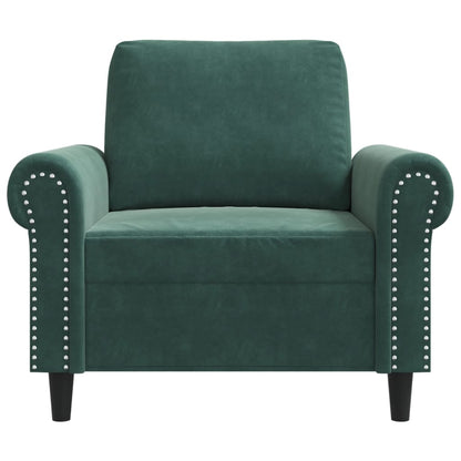 60 cm dark green velvet armchair