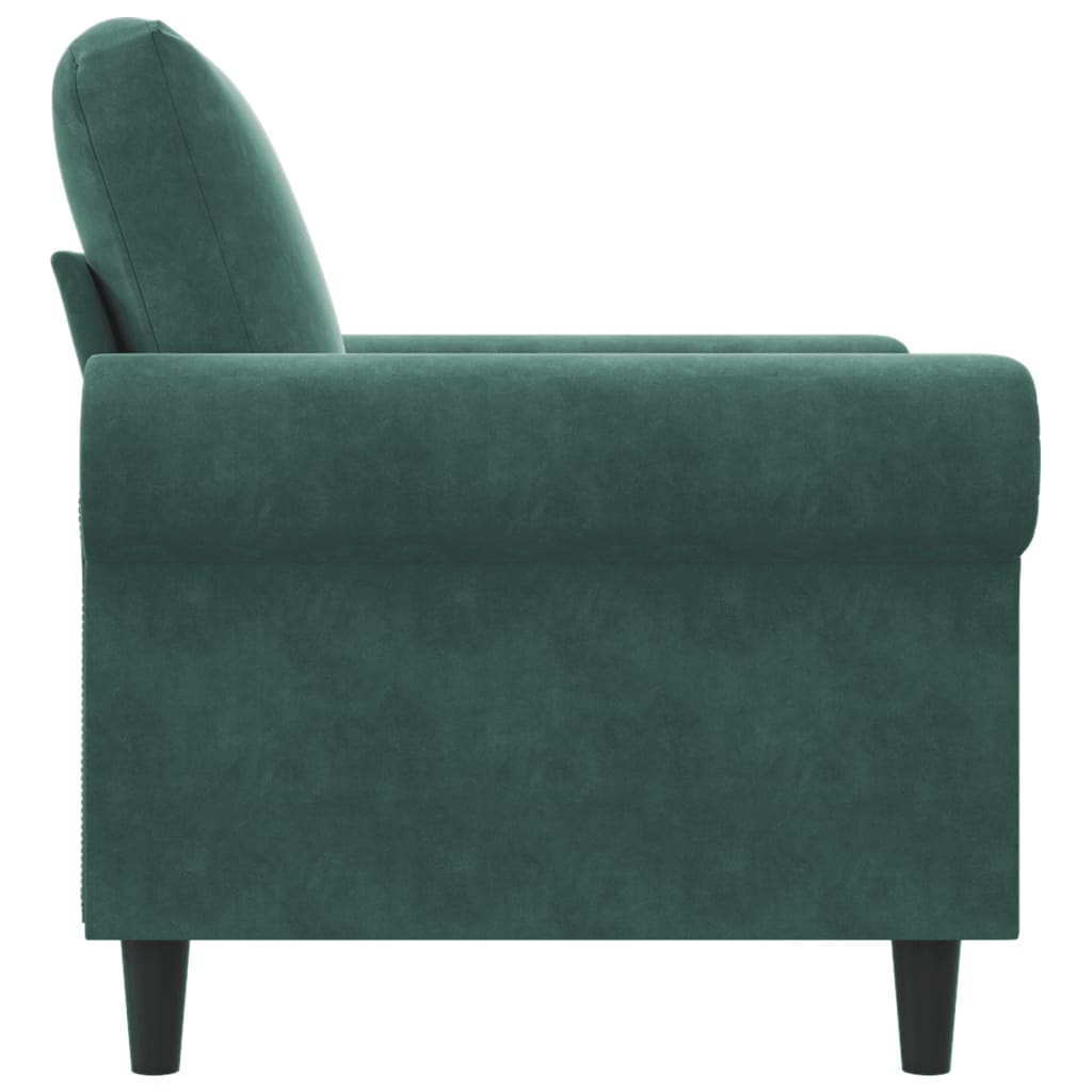 60 cm dark green velvet armchair