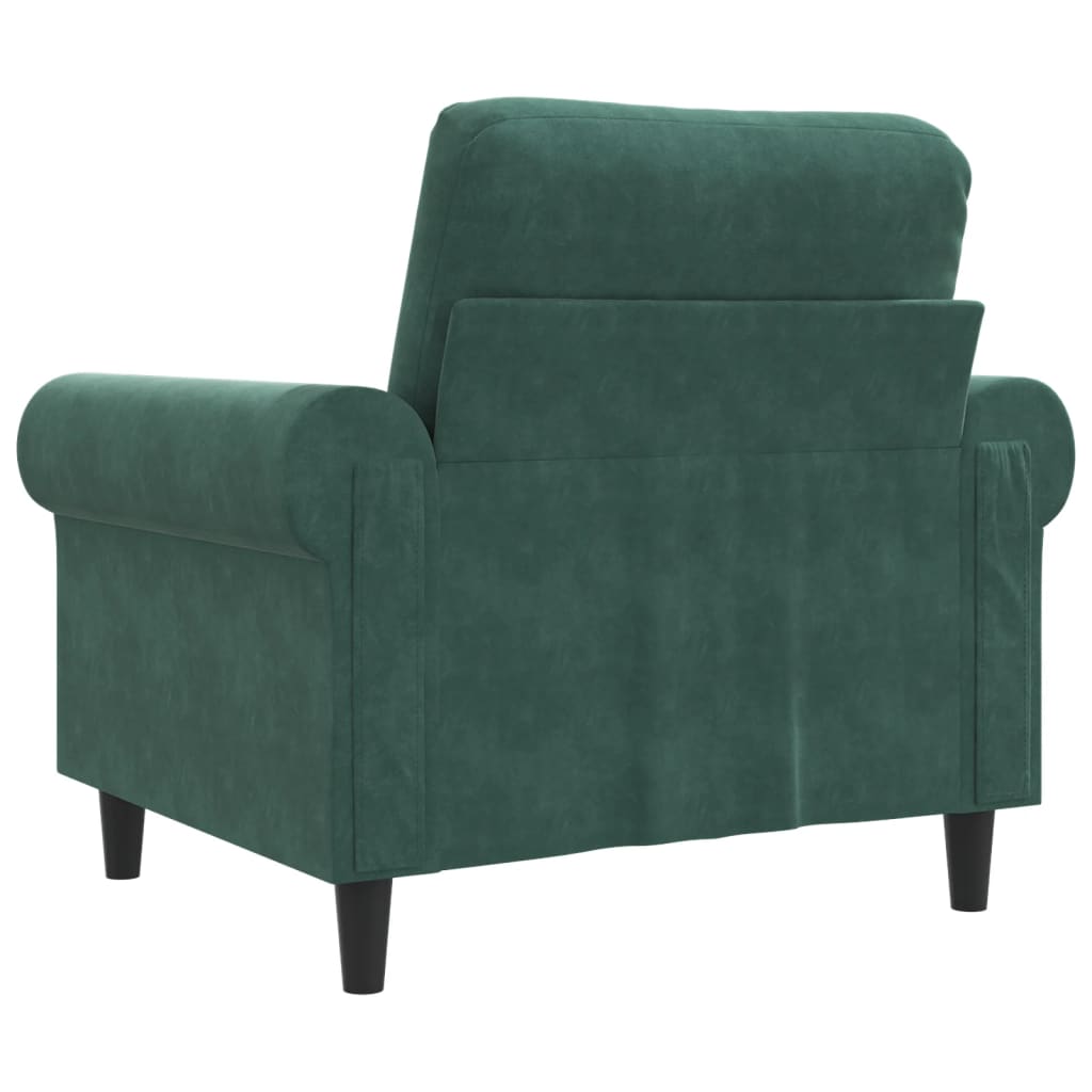 60 cm dark green velvet armchair