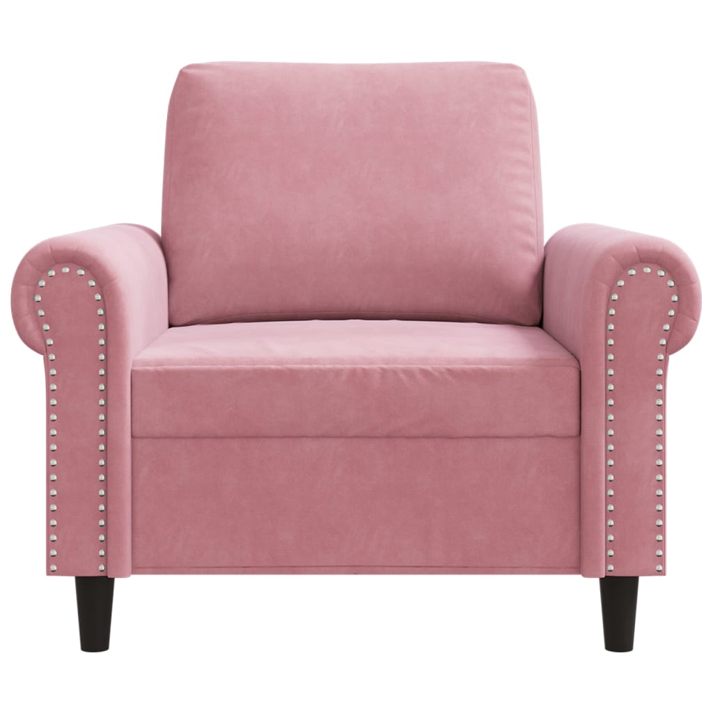 60 cm pink velvet armchair
