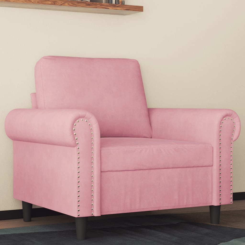 60 cm pink velvet armchair