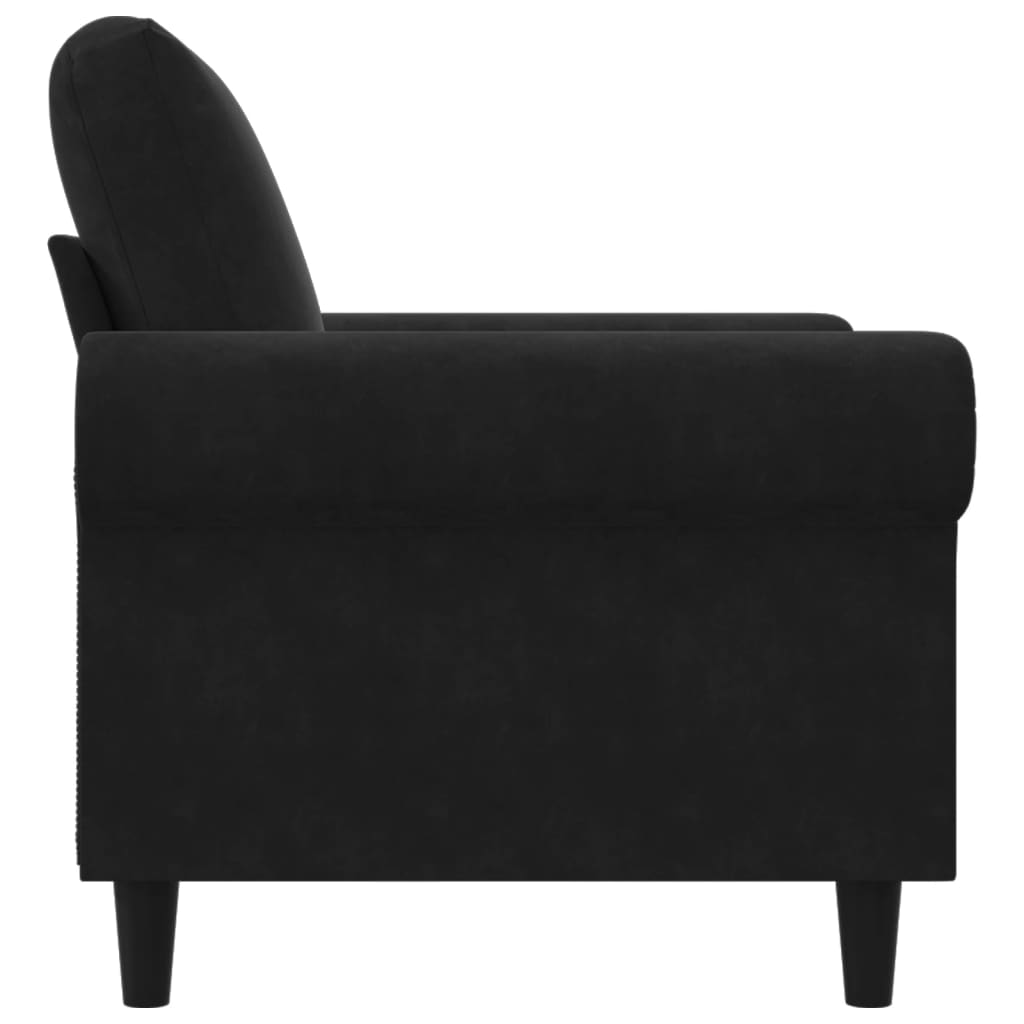 60 cm black velvet armchair