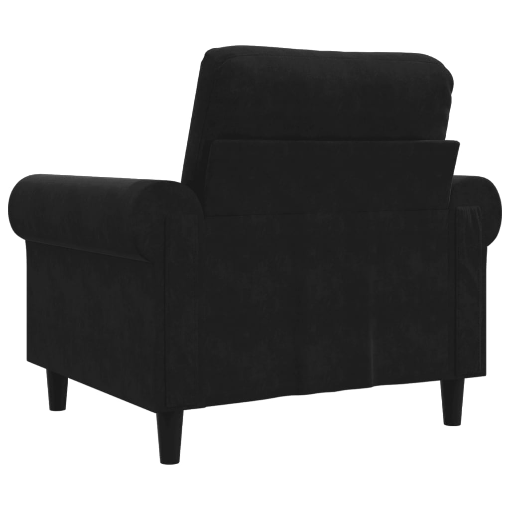60 cm black velvet armchair