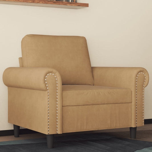 60 cm brown velvet armchair
