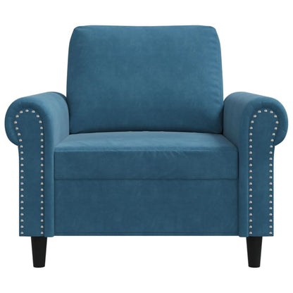60 cm blue velvet armchair