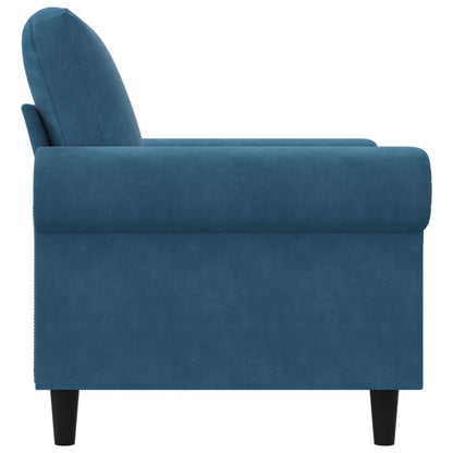 60 cm blue velvet armchair