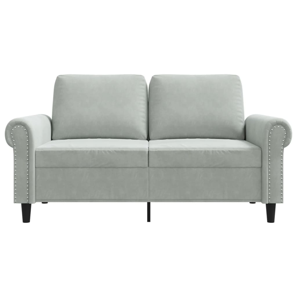 2-seater sofa 120 cm light grey velvet