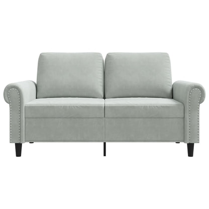 2-seater sofa 120 cm light grey velvet