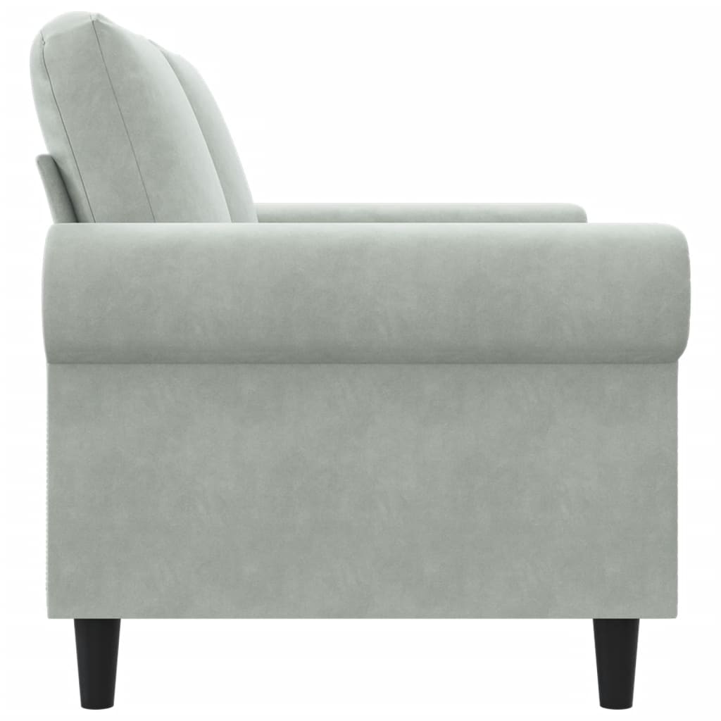 2-seater sofa 120 cm light grey velvet