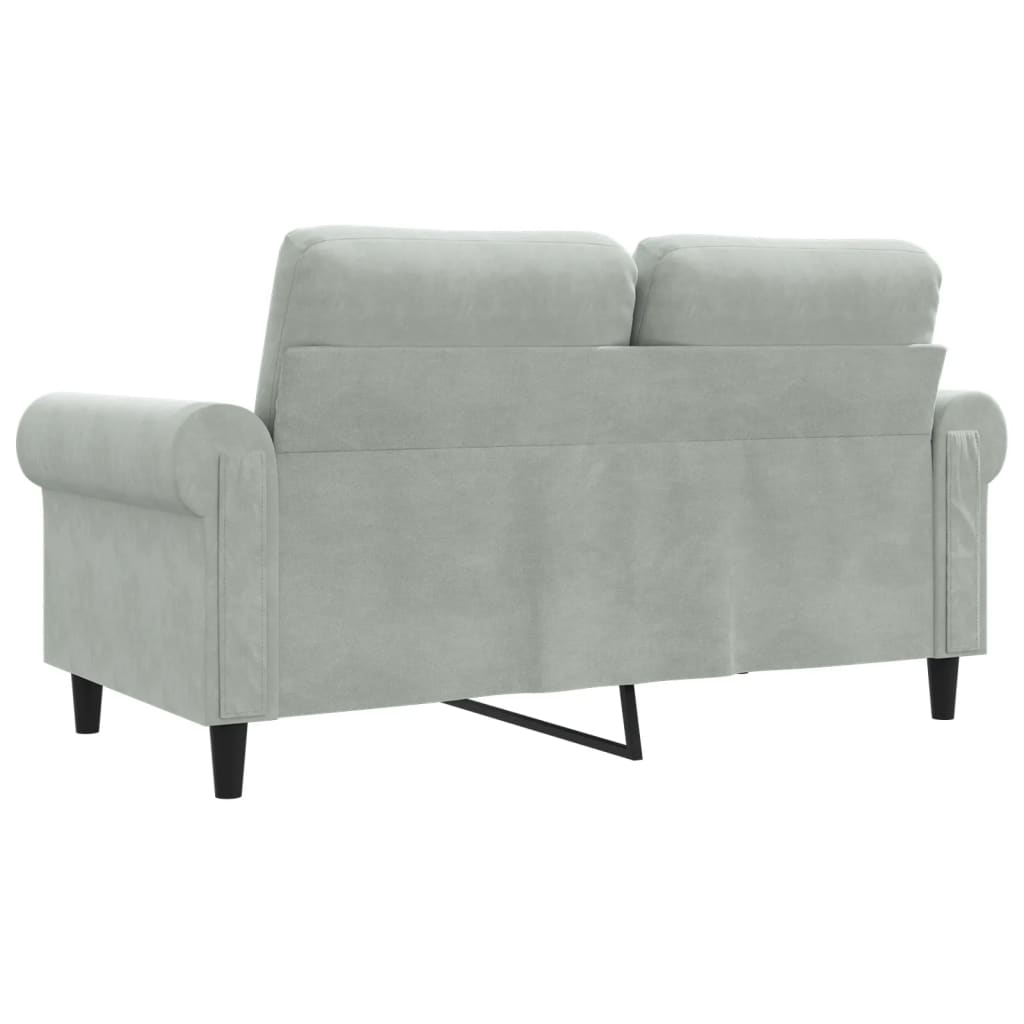 2-seater sofa 120 cm light grey velvet