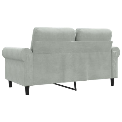 2-seater sofa 120 cm light grey velvet