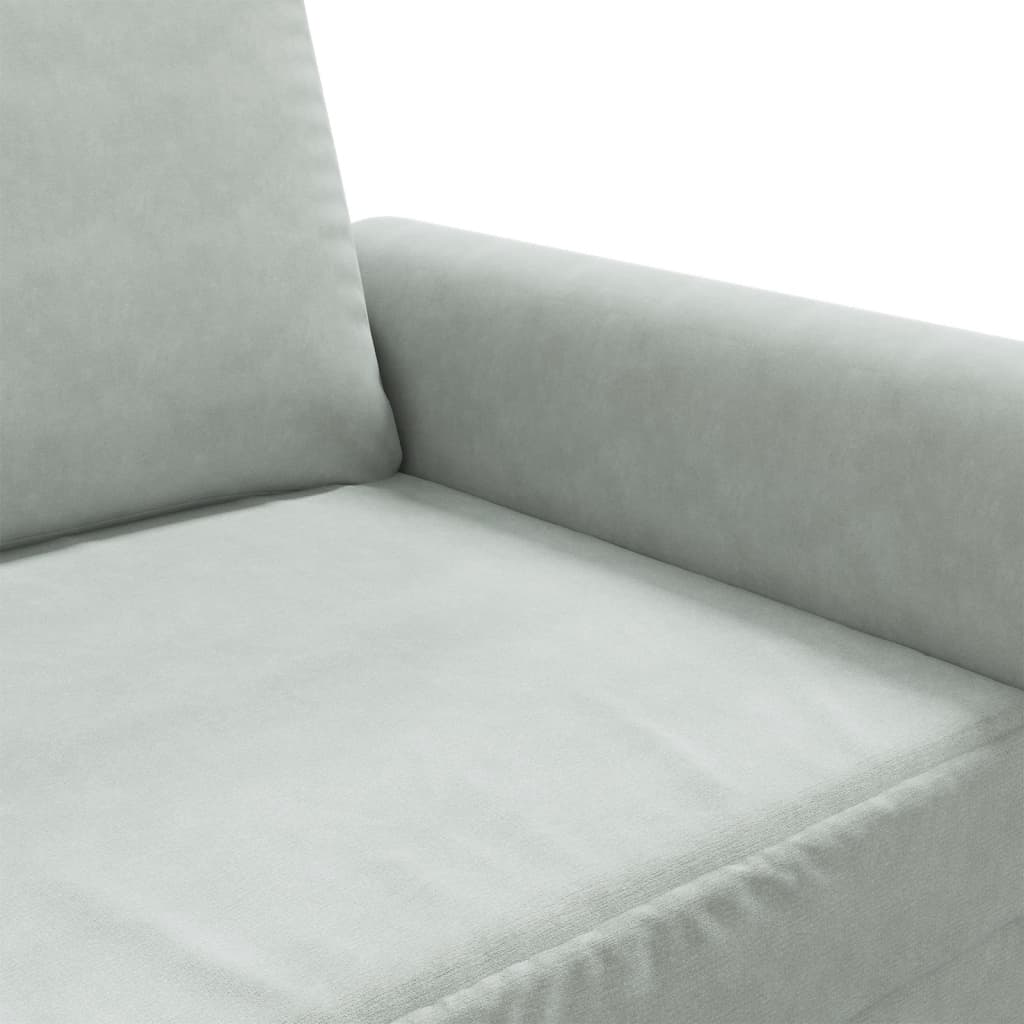 2-seater sofa 120 cm light grey velvet