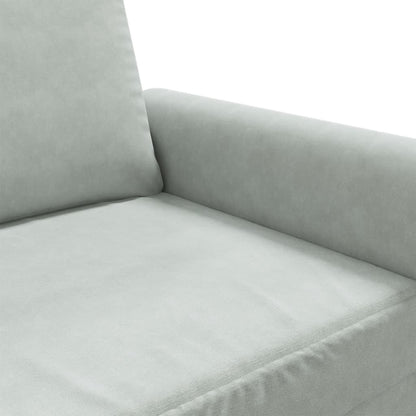 2-seater sofa 120 cm light grey velvet