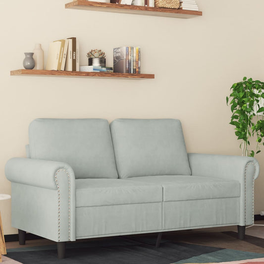 2-seater sofa 120 cm light grey velvet
