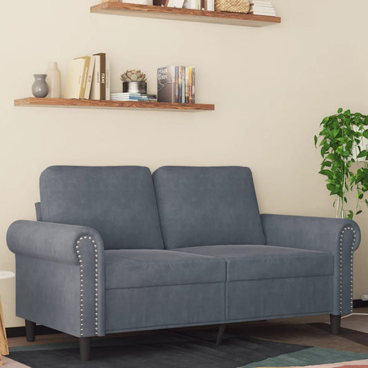 2-seater sofa 120 cm dark grey velvet