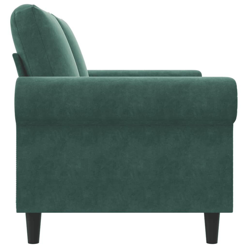 Sofá de 2 lugares 120 cm veludo verde-escuro