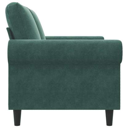 Sofá de 2 lugares 120 cm veludo verde-escuro