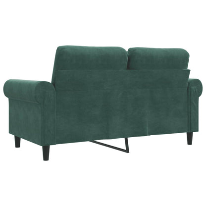 Sofá de 2 lugares 120 cm veludo verde-escuro