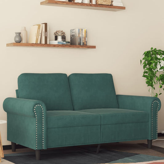 2-seater sofa 120 cm dark green velvet