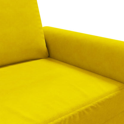 2-seater velvet sofa 120 cm yellow