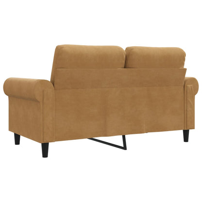 2-seater velvet sofa 120 cm brown