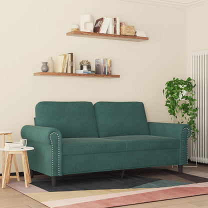 2-seater sofa 140 cm dark green velvet