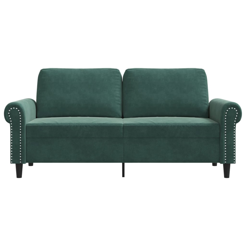 2-seater sofa 140 cm dark green velvet