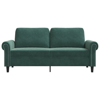 2-seater sofa 140 cm dark green velvet