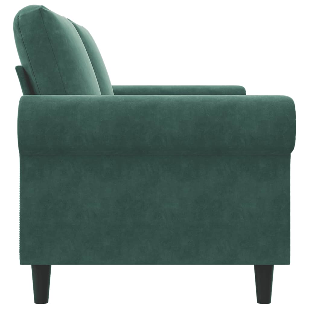 2-seater sofa 140 cm dark green velvet