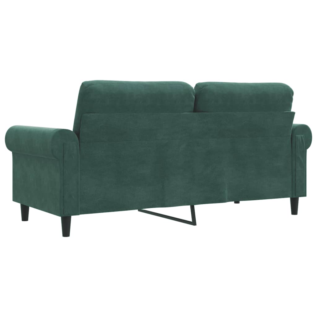2-seater sofa 140 cm dark green velvet