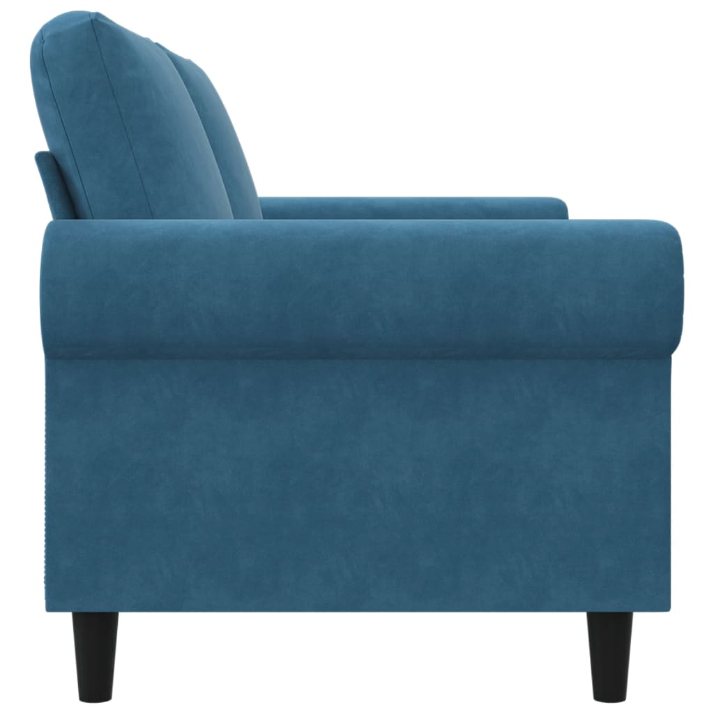 Sofá de 2 lugares veludo 140 cm azul