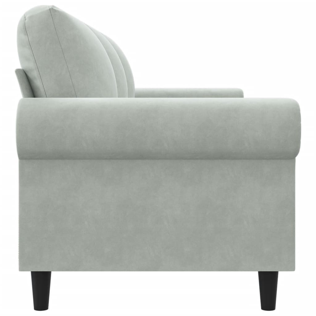 Sofá de 3 lugares 180 cm veludo cinzento-claro