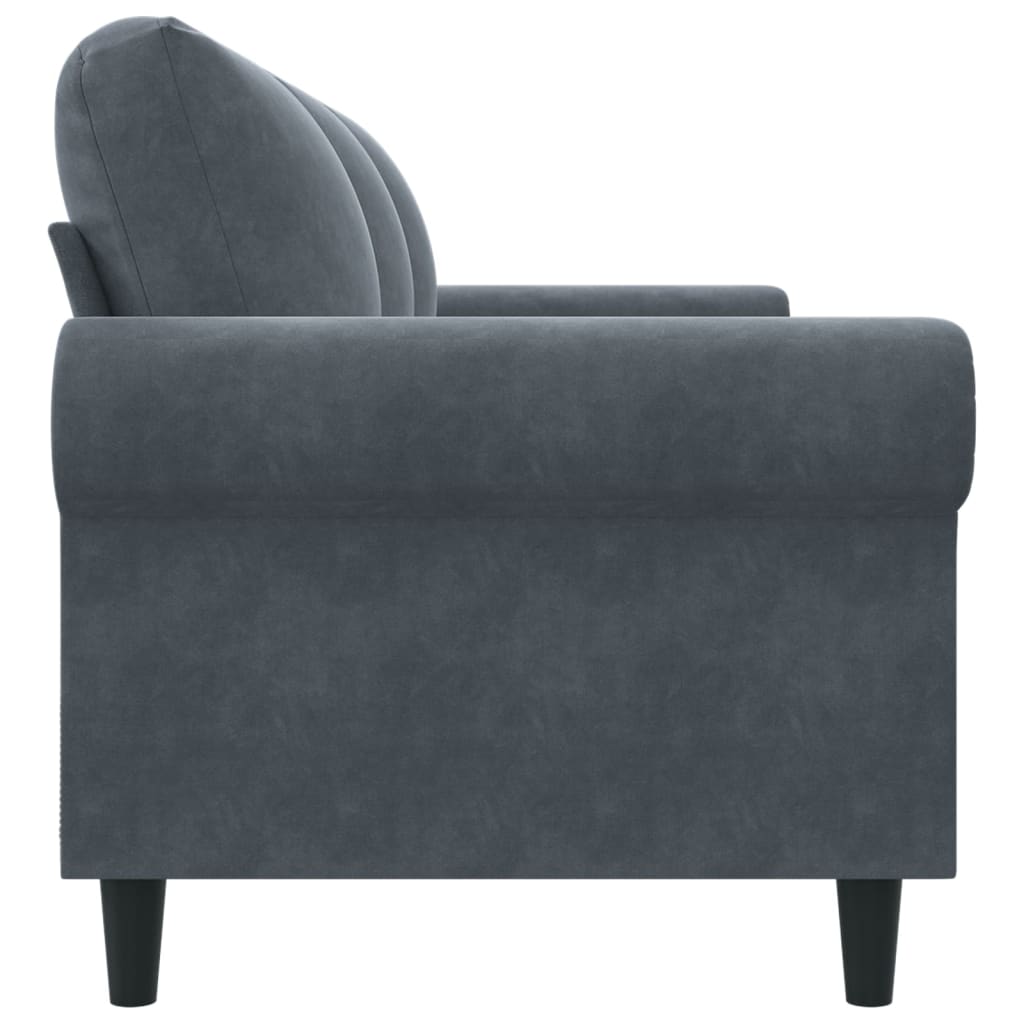 Sofá de 3 lugares 180 cm veludo cinza-escuro