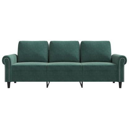 3-seater sofa 180 cm dark green velvet