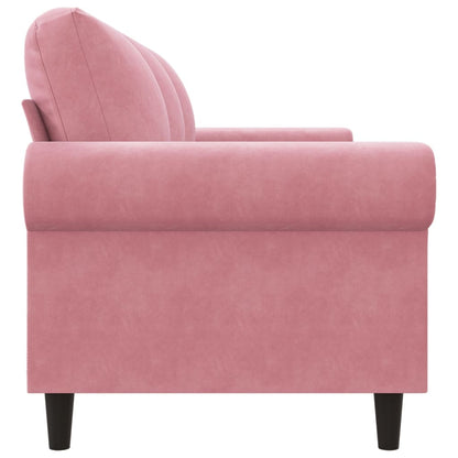 Sofá de 3 lugares 180 cm veludo rosa