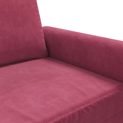 3-seater velvet sofa 180 cm red