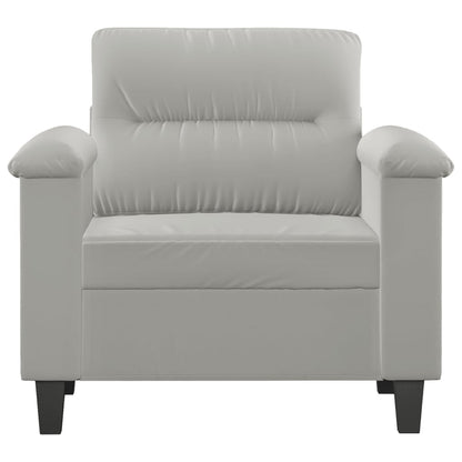 Armchair in microfiber fabric 60 cm light gray