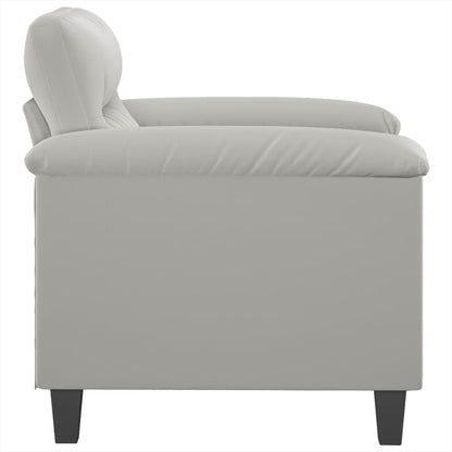 Armchair in microfiber fabric 60 cm light gray