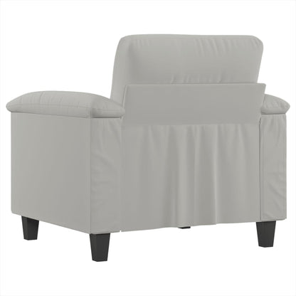 Armchair in microfiber fabric 60 cm light gray