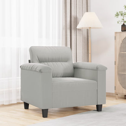 Armchair in microfiber fabric 60 cm light gray