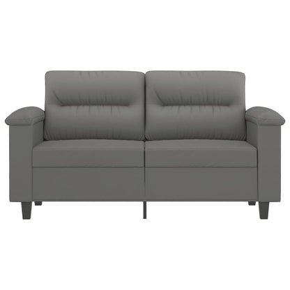 Sofá de 2 lugares 120 cm tecido de microfibra cinzento-escuro
