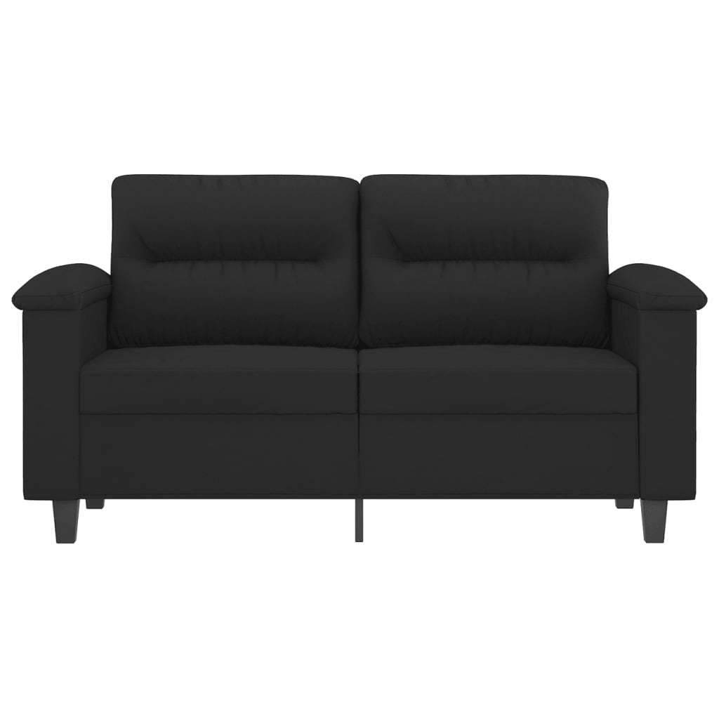 2-seater sofa 120 cm black microfiber fabric