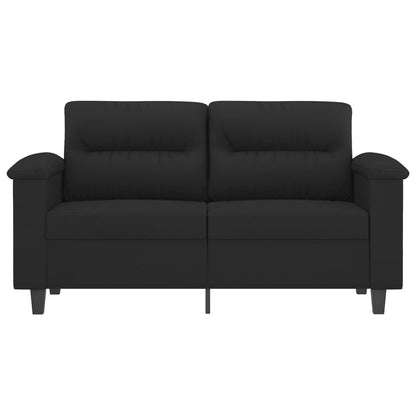 2-seater sofa 120 cm black microfiber fabric
