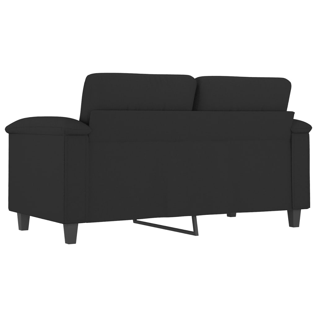 2-seater sofa 120 cm black microfiber fabric