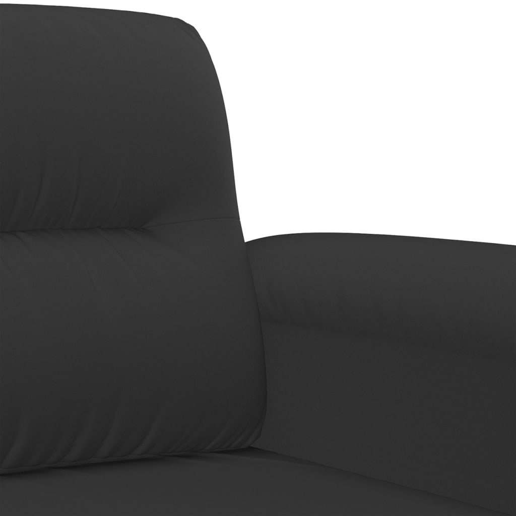 2-seater sofa 120 cm black microfiber fabric