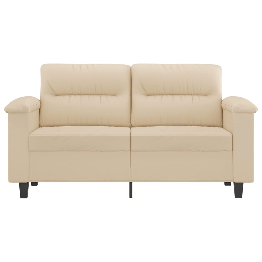 2-seater sofa 120 cm cream-colored microfiber fabric