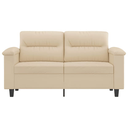 2-seater sofa 120 cm cream-colored microfiber fabric